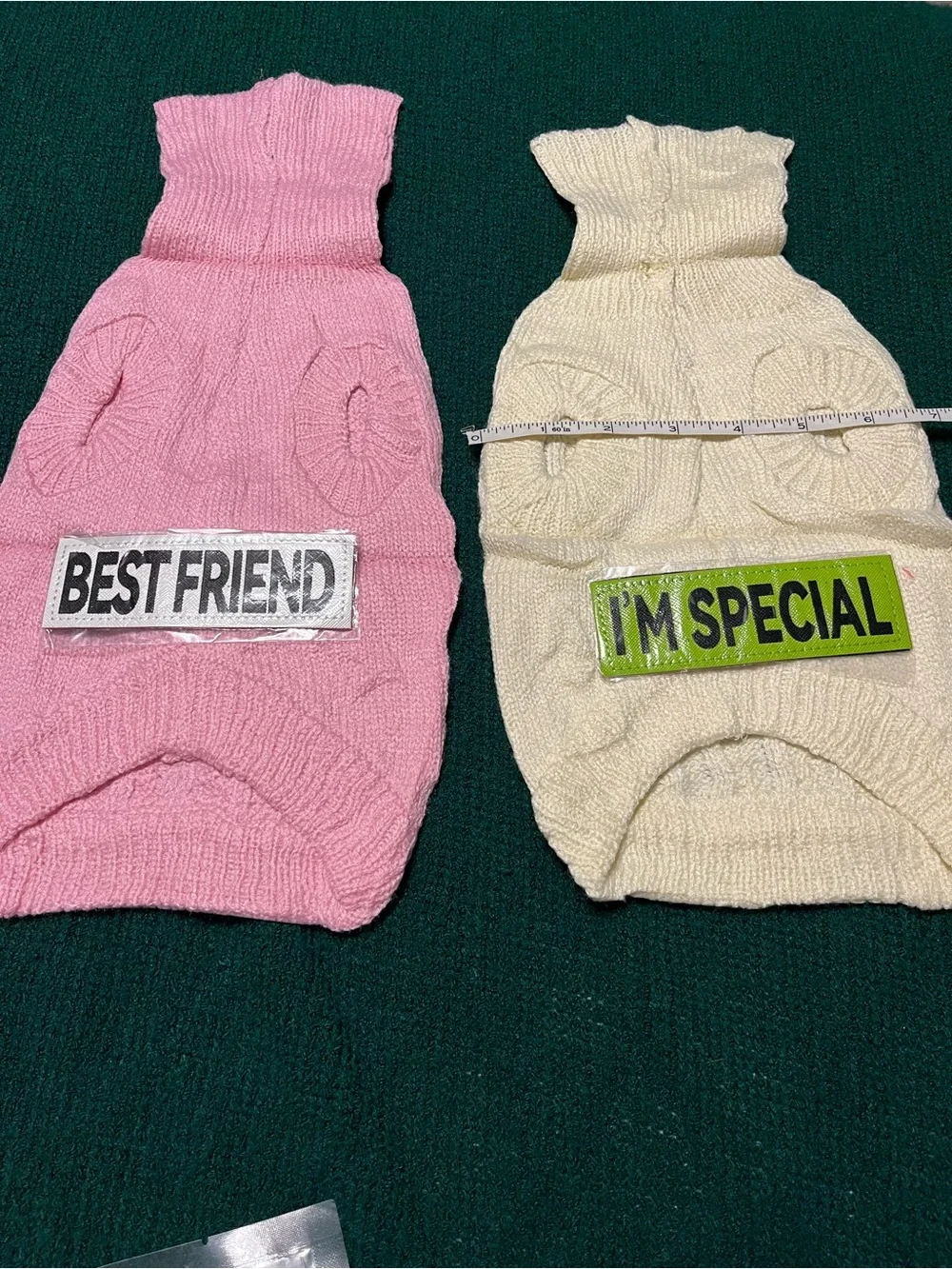 NWT Cozy Pink Cable Knit Dog Sweater size small